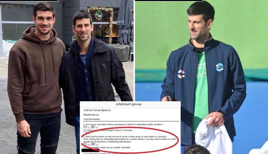 Djokovic could face JAIL for ‘lying on Australia travel form’ as shock pics ‘show he travelled before flight to Oz’