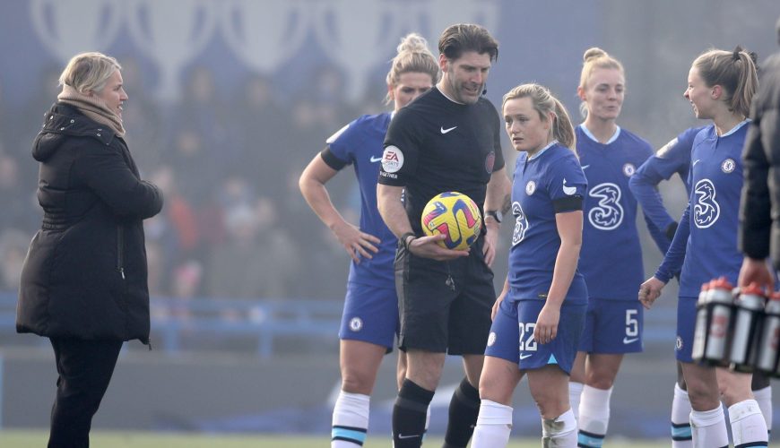 Emma Hayes says Chelsea clash with Liverpool should not have gone ahead after WSL game is called off due to frozen pitch